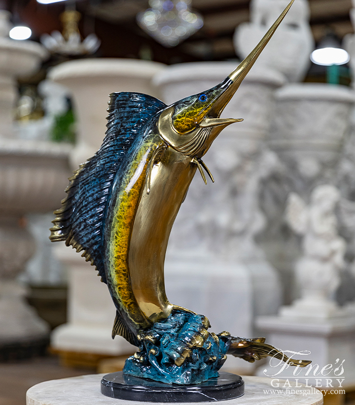 Bronze Statues  - 26 Inch Bronze Sailfish Statue - BS-1652